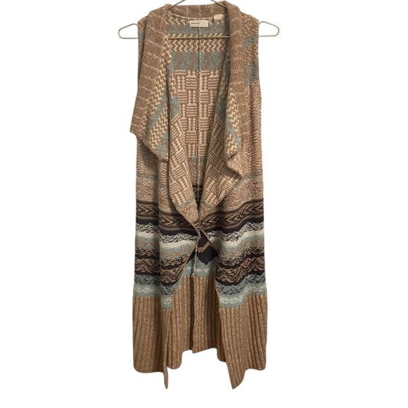 Anthropologie Sleeping on Snow Oullins Jacquard Sweater Vest Cardigan XS/S - Picture 2 of 8